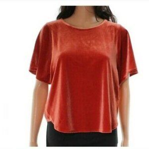 Madewell Velvet Butterfly Short Sleeve Top Size S